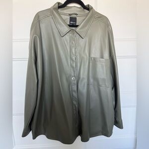 Reitmans 3X Sage Faux Leather Shirt